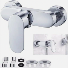 Silver Shower Mixer Valve Wall Mounted with G1/2 Outlet for Bathroom Shower System, Chrome Finish