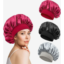 Satin Sleep Bonnet 3 Pack, Soft Adjustable Silk-Like Hair Cap for Night Protection for Women and Girls