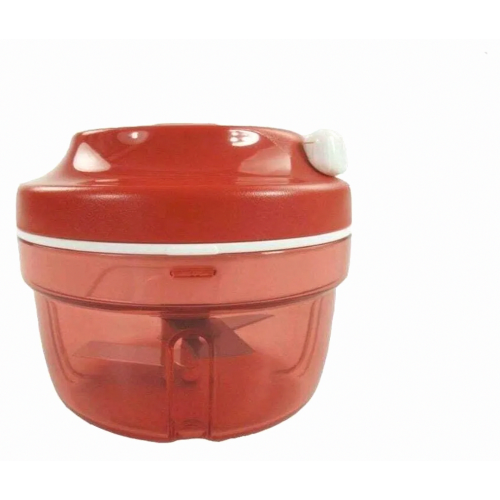 Red Vegetable Chopper, Manual Onion Dicer, Compact Kitchen Slicer for Fruit and Veg Prep