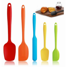5 Piece Food Grade Silicone Kitchen Utensil Set, Heat Resistant Non Stick Cooking Spoons and Scrapers for Stirring, Baki