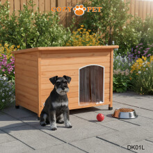 Dog Kennel, Cozy Pet L Size Insulated Wooden Puppy Kennels House DK01L