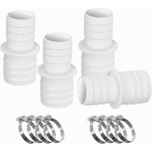 Set di 4 connettori per tubo da piscina, diametro da 32 mm a 38 mm, include 8 fascette stringitubo, adattatore riduttore per tubo da piscina