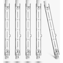 Lampada alogena R7s da 300W dimmerabile, 118mm, luce bianca calda, 5900lm, fascio luminoso a 360 gradi, confezione da 5