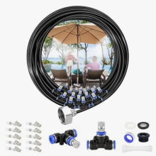 Sistema di raffreddamento a nebulizzazione per esterni da 18 m con 25 ugelli per giardino, patio, serra, tubo flessibile resistente per l'ir