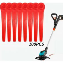 Confezione da 100 lame di ricambio in plastica per tagliaerba, compatibili con Gardena EasyCut Li-18/23 R