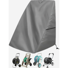 Copertura per avvolgitubo da giardino, in tessuto Oxford 210D impermeabile e antipolvere, di colore grigio, per carrello avvolgitubo retratt