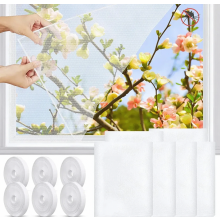 Confezione da 18 zanzariere per finestre, 130 x 150 cm, resistenti e di colore bianco.