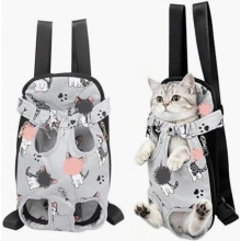 Borsa trasportino per gatti, zaino trasportino portatile in rete traspirante per gatti, cuccioli e cani di piccola taglia, design a cartoni
