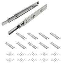Schubladengleitschienen, 10 Paare, 400mm, kaltgewalzter Stahl, 3-teilig mit Kugellager, für Küchenschränke und Möbel