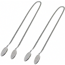 Conjunto de 2 prendedores de guardanapo em aço inoxidável, resistentes e reutilizáveis para uso diário.