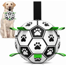 Bola de brinquedo para cães com alça, brinquedo interativo para cabo de guerra e brincadeira na água para cães de porte médio e grande, pres