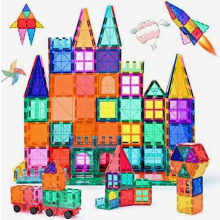 Blocos de Construção Magnéticos, Brinquedo Montessori STEM de 100 Peças para Crianças a partir de 3 Anos, Presente Educativo com Ímãs Fortes