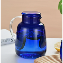 Jarra de vidro com tampa, jarra de vidro transparente para água, suco e uso diário.
