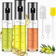Conjunto de 3 borrifadores de óleo, frascos de 100ml para azeite e vinagre, borrifadores recarregáveis para cozinhar, saladas, grelhados e a