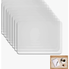 Jogo de 8 jogos americanos transparentes de plástico, laváveis e antiderrapantes, 40 x 30 cm, protetores de mesa transparentes para sala de