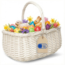 Creative Home Weißer Einkaufskorb Weidenkorb mit Henkel 36 x 27 x 32 cm