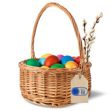 Creative Home Osterkorb Oval Weidenkorb mit Henkel Garten | 30x30x32 cm