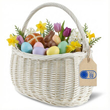 Creative Home Einkaufskorb Weidenkorb mit Henkel Picknickkorb 45x26x41 cm