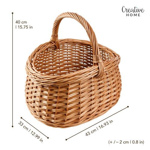 Creative Home Großer Picknickkorb Weidenkorb mit Henkel Einkaufskorb 2