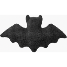 Plyšový vankúš v tvare netopiera na Halloween, mäkký vankúš na pohovku do obývačky, spálne a auta, čierny 20 x 40 cm