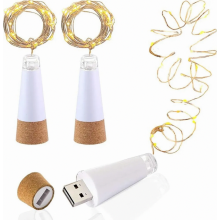 LED svetielka z korku na fľaše, nabíjateľné cez USB, 1,9 m medený drôt s 20 LED hviezdicovými reťazcami, pre domácich majstrov vonku, diel..
