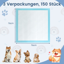 Lekvrije trainingsmatjes voor puppy's, 76x76 cm, verpakking van 150 stuks