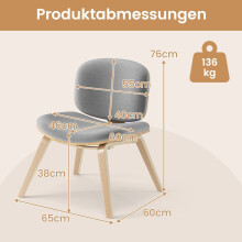Fauteuil met rugleuning en gewatteerde zitting - Lichtgrijs