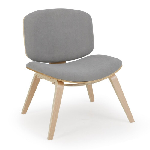 Fauteuil met rugleuning en gewatteerde zitting - Lichtgrijs 1