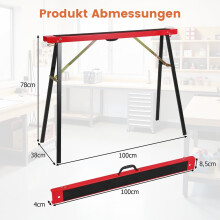 Draagbare zaagbokset, gegalvaniseerd metaal, antislip, draagvermogen 375 kg