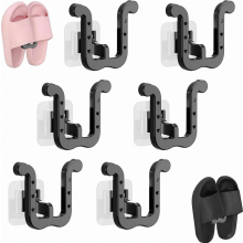 Set di 6 porta scarpe da parete, installazione senza forature, scaffali neri per riporre oggetti in casa e all'ingresso.