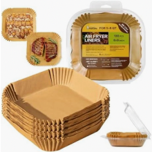 300 feuilles de papier sulfurisé pour friteuse à air chaud, 20 x 20 cm, résistantes à la chaleur, antiadhésives et jetables.