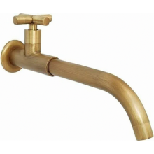 Robinet mural en laiton pour eau froide, robinet de jardin long de style antique, mitigeur pivotant à 360 avec poignée en croix pour cuisine