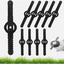 Confezione da 60 lame di ricambio per tagliaerba, lame di ricambio in plastica da 14 cm, nere, accessori per attrezzi da giardino.