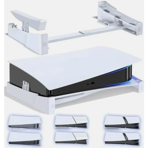Support horizontal PS5 Slim Pro avec vis, support pour console Playstation 5, fixation stable à l'horizontale, compatible avec les accessoires PS5