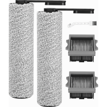 Ensemble de 9 accessoires pour aspirateur eau et poussière : brosses, rouleaux et filtres de rechange, 4 rouleaux de brosse, 4 filtres, 1