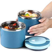 Boîte alimentaire isotherme avec poignée, 1000 ml, en acier inoxydable, idéale pour les repas des enfants, les soupes et les porridges.