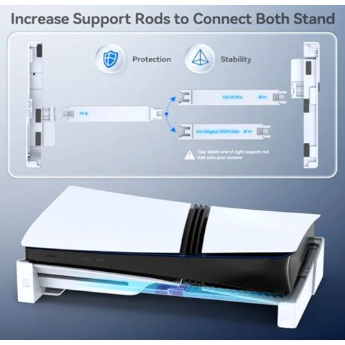 Support horizontal PS5 Slim Pro avec vis, support pour console Playstation 5, fixation stable à l'horizontale, compatible avec les accessoires PS5 2