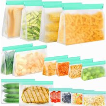 9er-Pack wiederverwendbare PEVA-Lebensmittelbeutel, gefriergeeignete Sandwich- und Snackbeutel, vielseitige Beutel für Gemüse, Obst und Snack