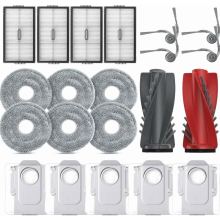 Zubehörset für Roborock Saros 10R und Saros 20 Staubsauger, 1 Hauptbürste, 4 HEPA-Filter, 6 Wischpads, 5 Staubbeutel,