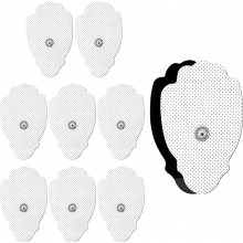 TENS-Pads, 10er-Pack, 3,5 mm Schnappverschluss, wiederverwendbare handflächenförmige Ersatzelektroden für TENS-Geräte, Klebepads 7,5 x