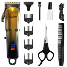 Sejoy Tondeuse à cheveux électrique, tondeuse professionnelle sans fil avec affichage LED et lames en acier inoxydable, Doré