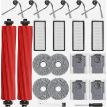 22-delige accessoirekit voor robotstofzuigers, bestaande uit 2 hoofdborstels, 4 dweilpads, 4 HEPA-filters, 4 stofzakken, 6 zijborstels en 1