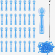 100 stuks mee-eterverwijderingsnaaldjes, wegwerp ABS acne- en whitehead-extractieset, professionele gezichtsbehandelingstools voor puistjes.