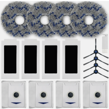 Vervangingsonderdelen voor de DEEBOT T30 Omni en T30 PRO Omni robotstofzuiger, 17-delige set met 4 HEPA-filters, 4 dweilpads en 4 zijborstel