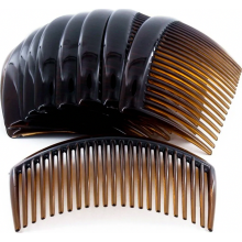 3,2 inch plastic haarkam met fijne tanden en haarspeld voor dames, bruin, 12 stuks