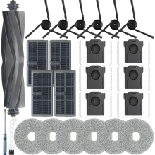 25-delige vervangingsaccessoireset voor robotstofzuiger: hoofdborstel, 4 filters, 6 dweilpads, 6 zijborstels, 6 stofzakken, C