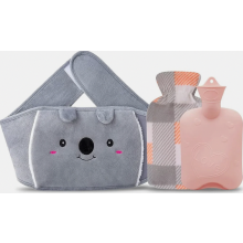 Warmwaterkruik met zachte tailleband, rubberen warmtekompres voor nek, schouders, rug, benen en taille, roze hartje