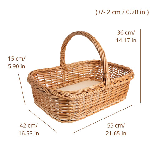 Creative Home Weidentablett Korbtablett mit Henkel | 55x42 cm (+/-2cm) 2