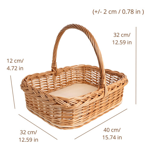 Creative Home Weidentablett Korbtablett mit Henkel | 40x32 cm (+/- 2 cm) 2