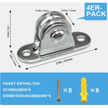 Seilzugblock mit 6 Seilrollen, Stahlseilrollensatz, 6-teilig für reibungsloses Heben
